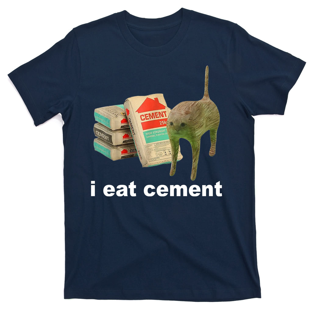 I Eat Cement Cursed Cat Funny T-Shirt
