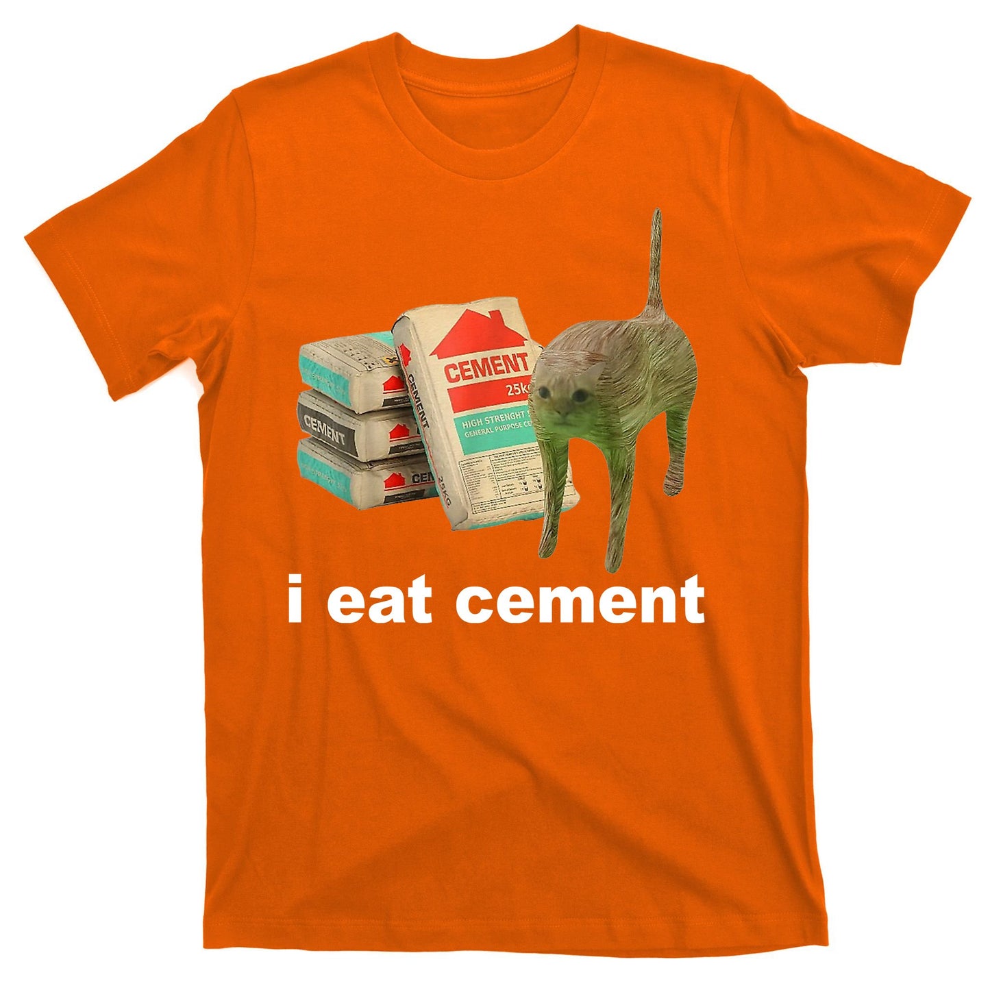 I Eat Cement Cursed Cat Funny T-Shirt