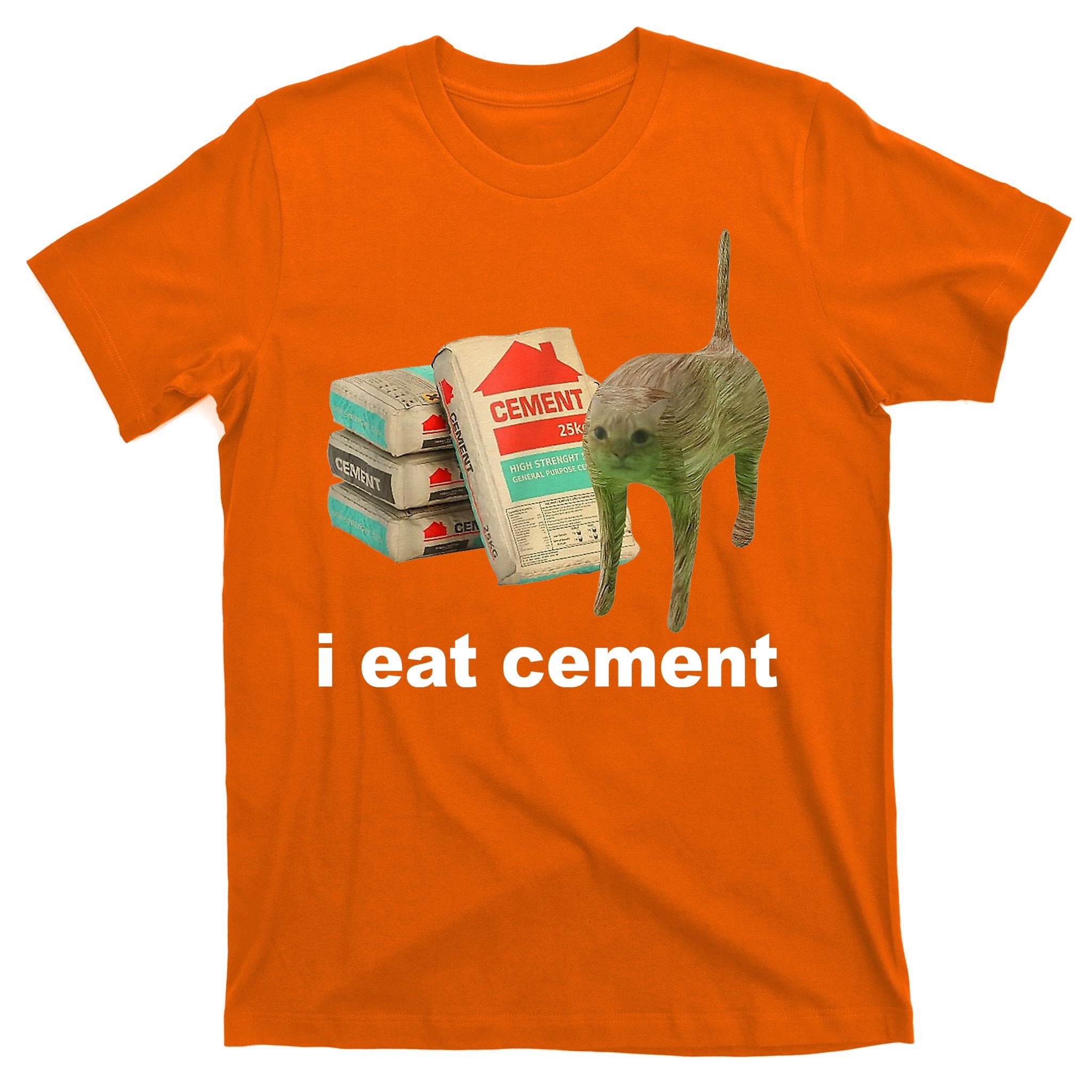 I Eat Cement Cursed Cat Funny T-Shirt