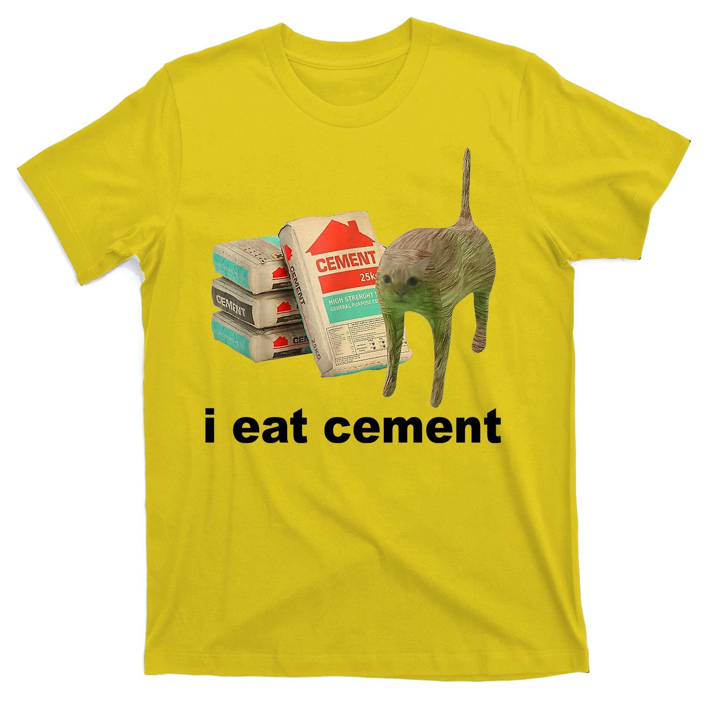 I Eat Cement Cursed Cat Funny T-Shirt