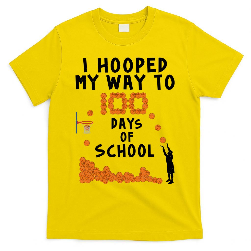 I Hooped My Way 100 Days Of School Basketball T-Shirt