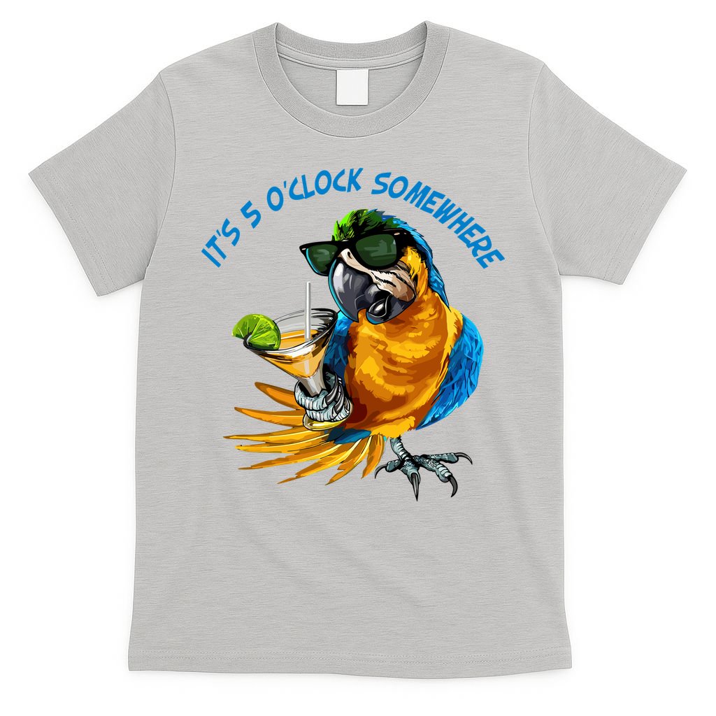 It Is 5 Oclock Somewhere Parrot Drinking Summer Vacation T-Shirt