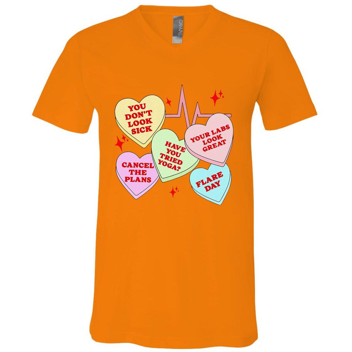 Invisible Illness Valentine Chronic Illness Awareness Pots V-Neck T-Shirt