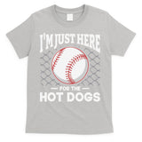 I'm Just Here For The Hot Dogs Summer Baseball Game Hotdog T-Shirt