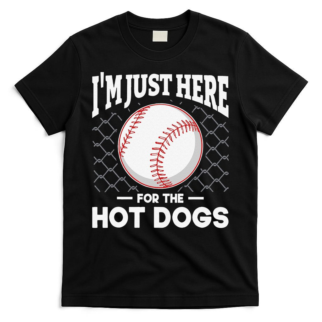 I'm Just Here For The Hot Dogs Summer Baseball Game Hotdog T-Shirt