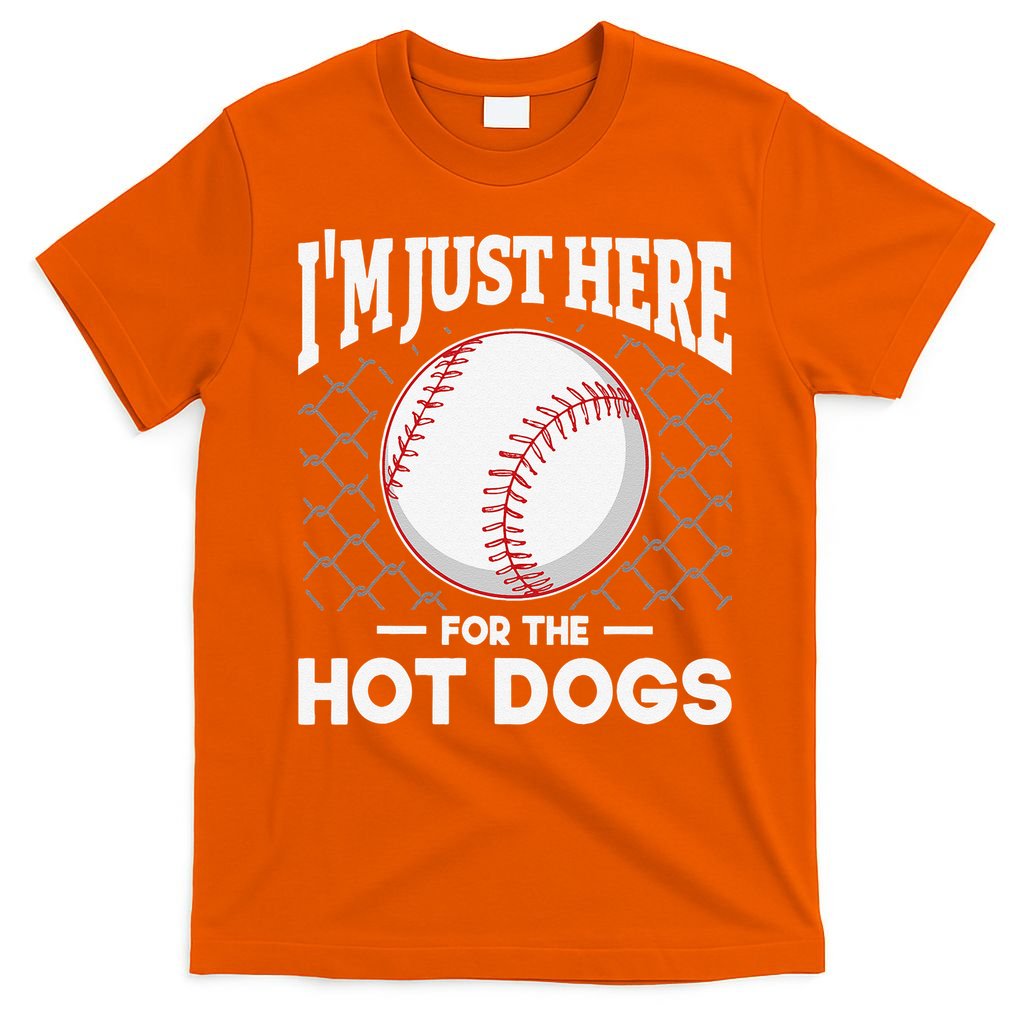 I'm Just Here For The Hot Dogs Summer Baseball Game Hotdog T-Shirt