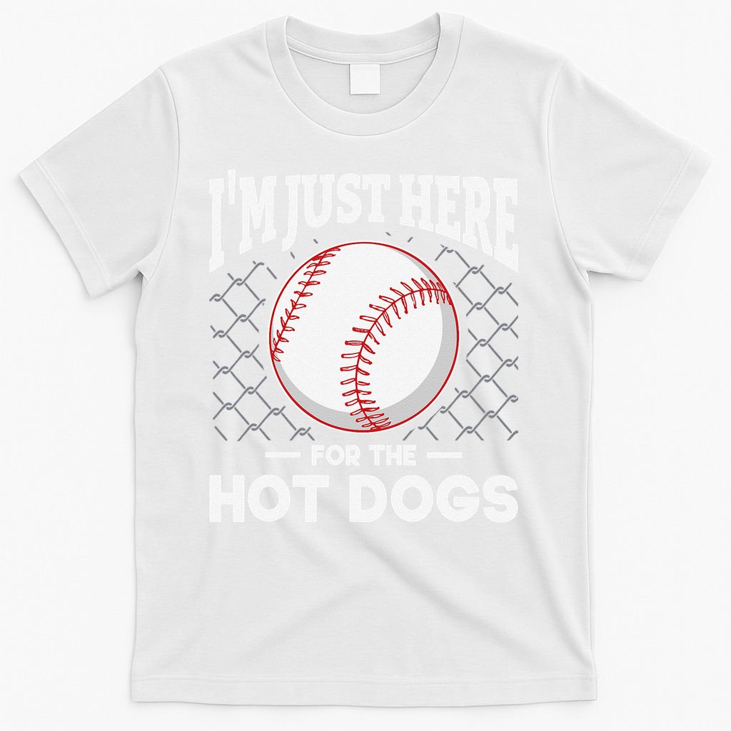 I'm Just Here For The Hot Dogs Summer Baseball Game Hotdog T-Shirt