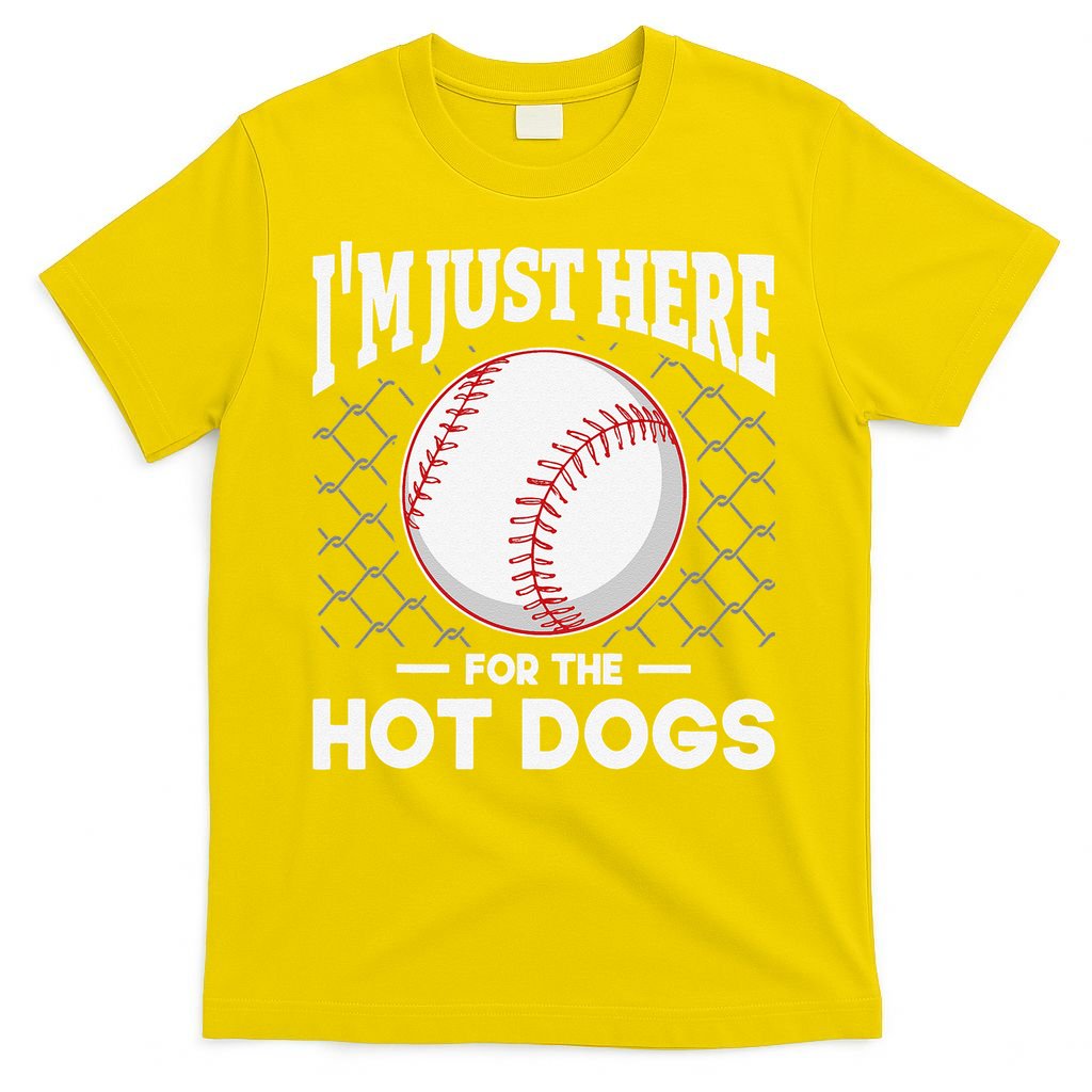 I'm Just Here For The Hot Dogs Summer Baseball Game Hotdog T-Shirt