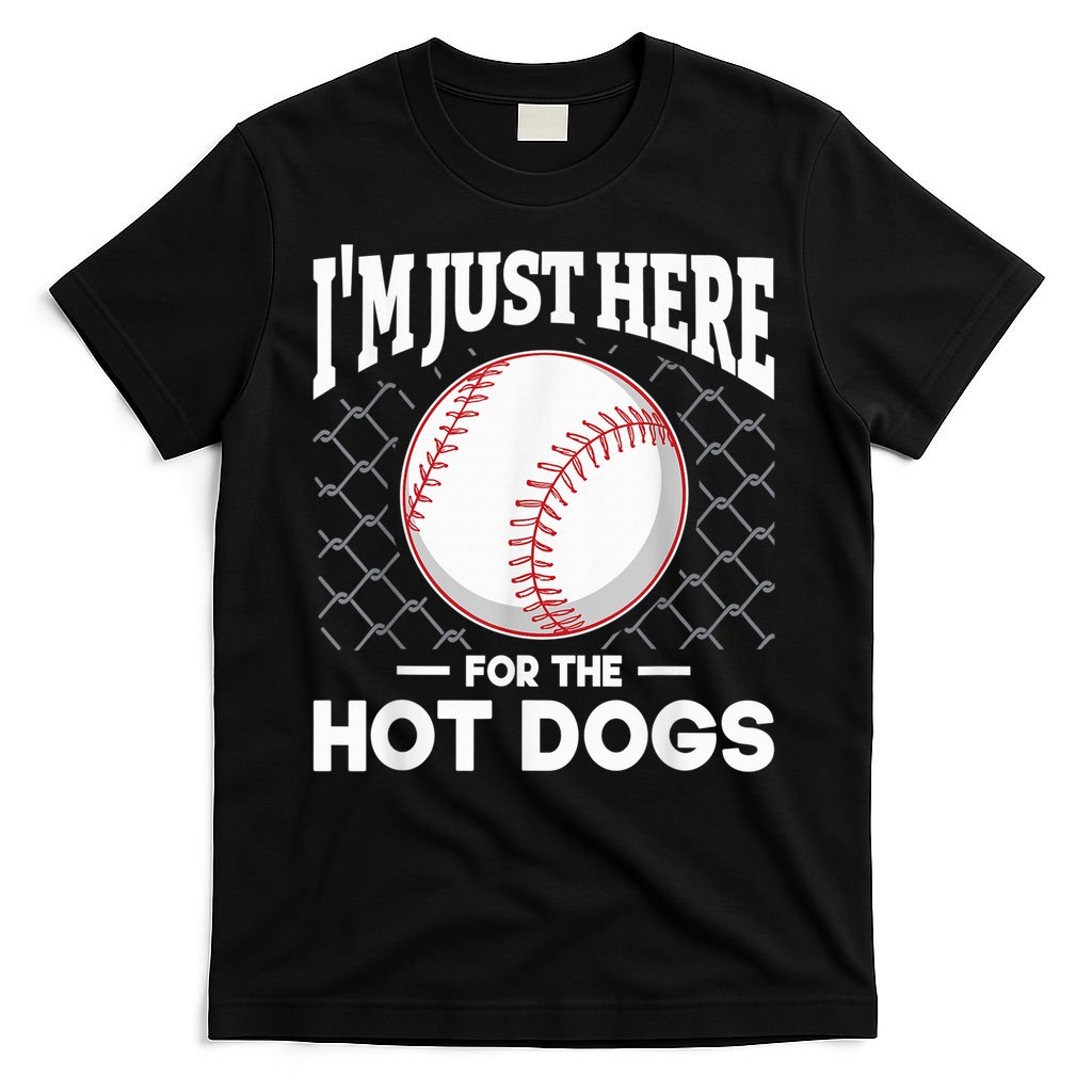 I'm Just Here For The Hot Dogs Summer Baseball Game Hotdog T-Shirt