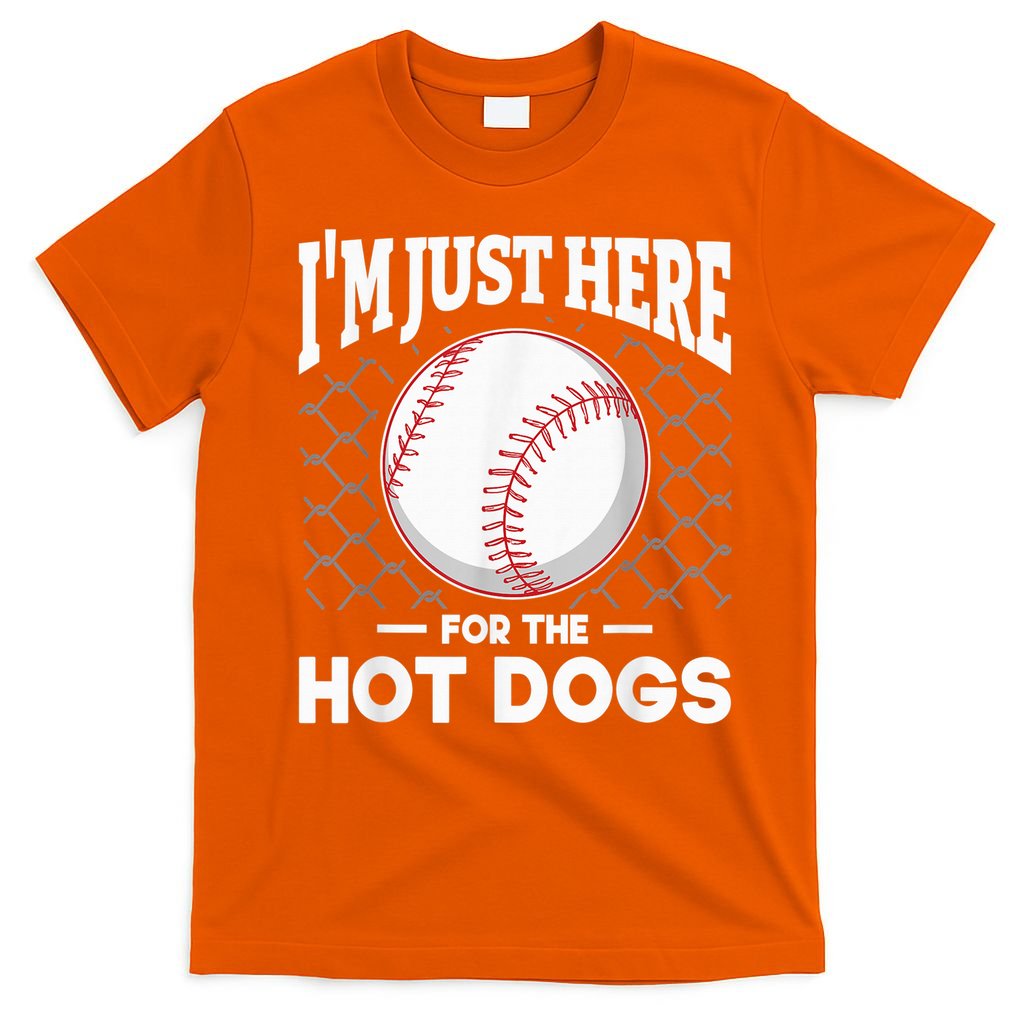 I'm Just Here For The Hot Dogs Summer Baseball Game Hotdog T-Shirt