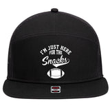 I'm Just Here For The Snacks Funny Football 7 Panel Mesh Trucker Snapback Hat