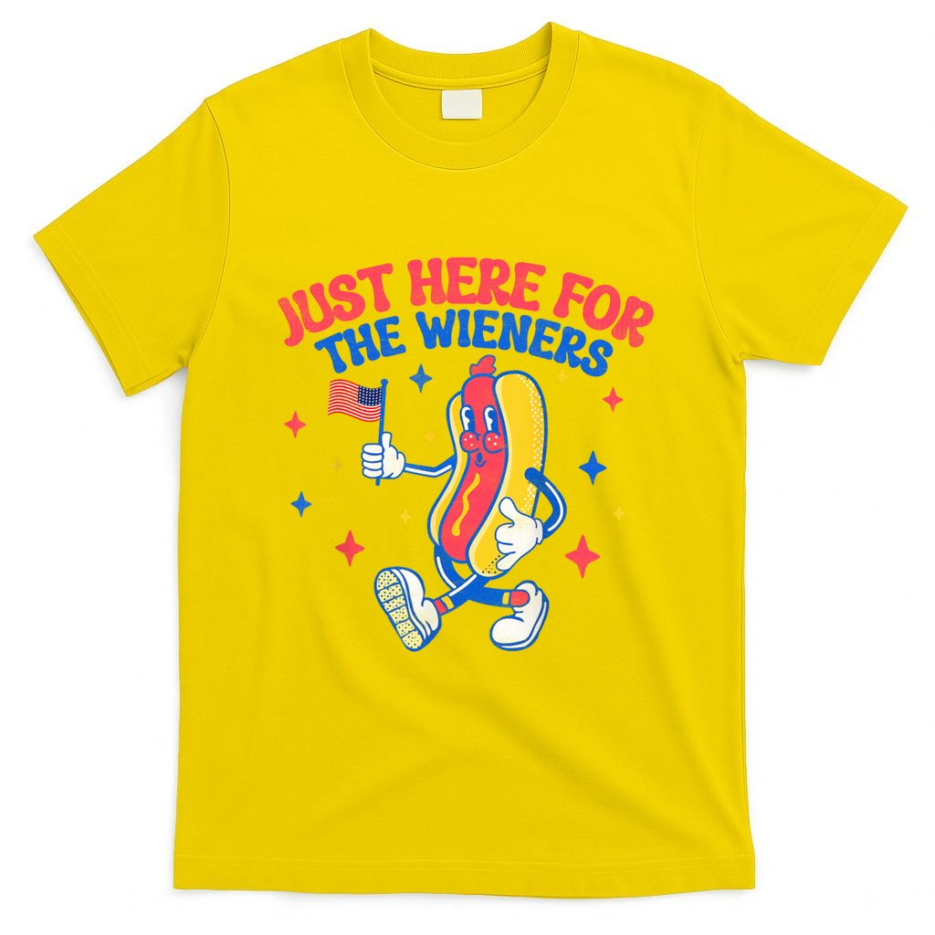 IM Just Here For The Wieners 4th Of July Hot Dog Gift T-Shirt