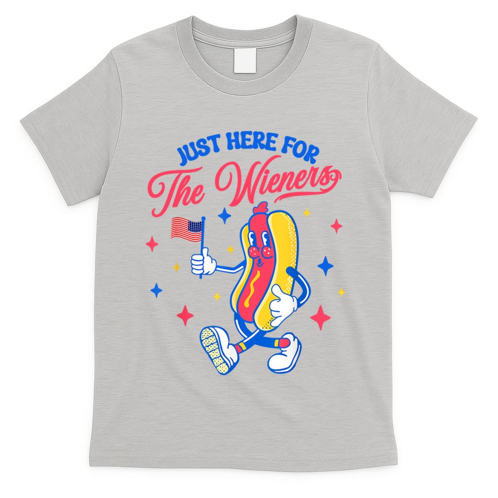 IM Just Here For The Wieners 4th Of July Hot Dog Cute Gift T-Shirt