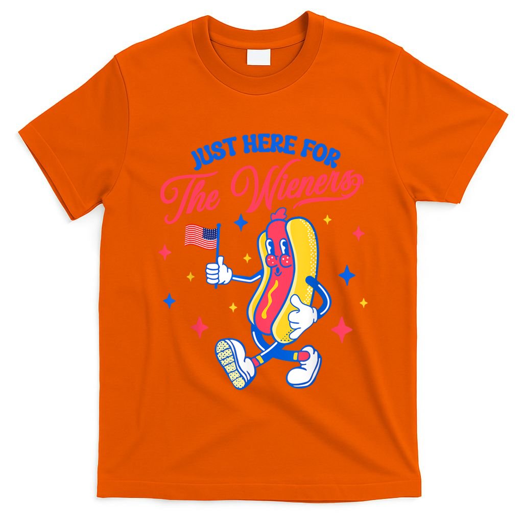 IM Just Here For The Wieners 4th Of July Hot Dog Cute Gift T-Shirt