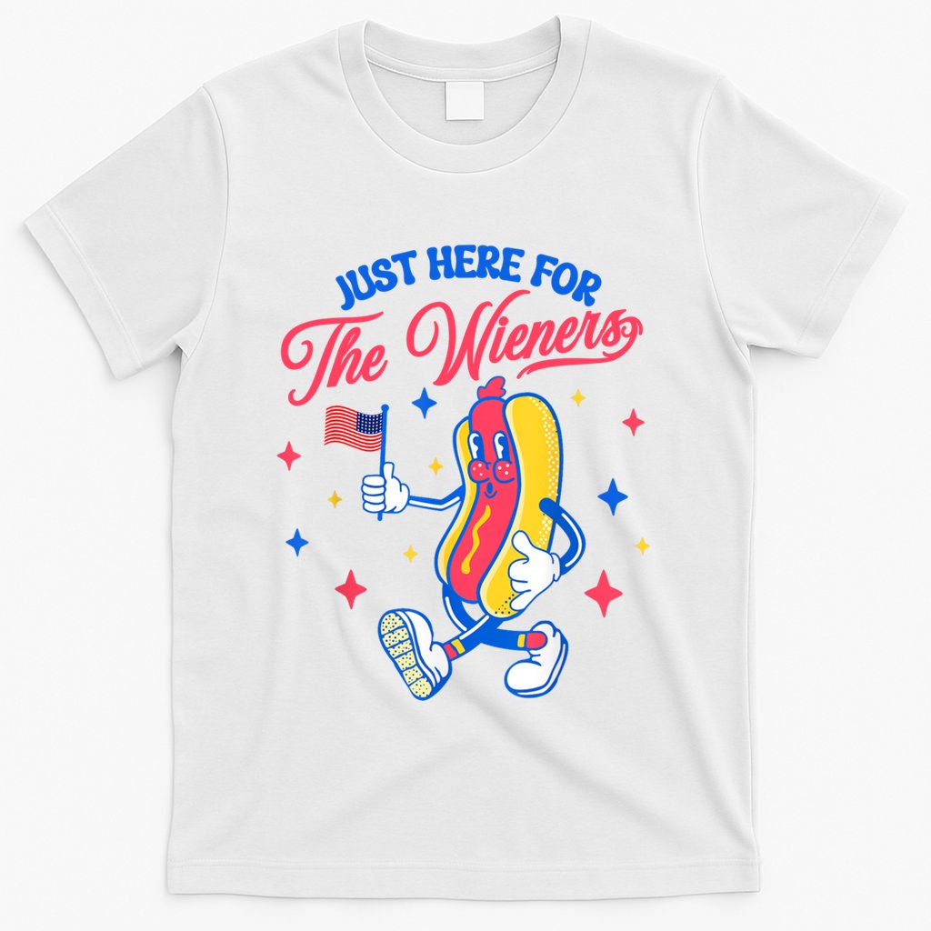 IM Just Here For The Wieners 4th Of July Hot Dog Cute Gift T-Shirt