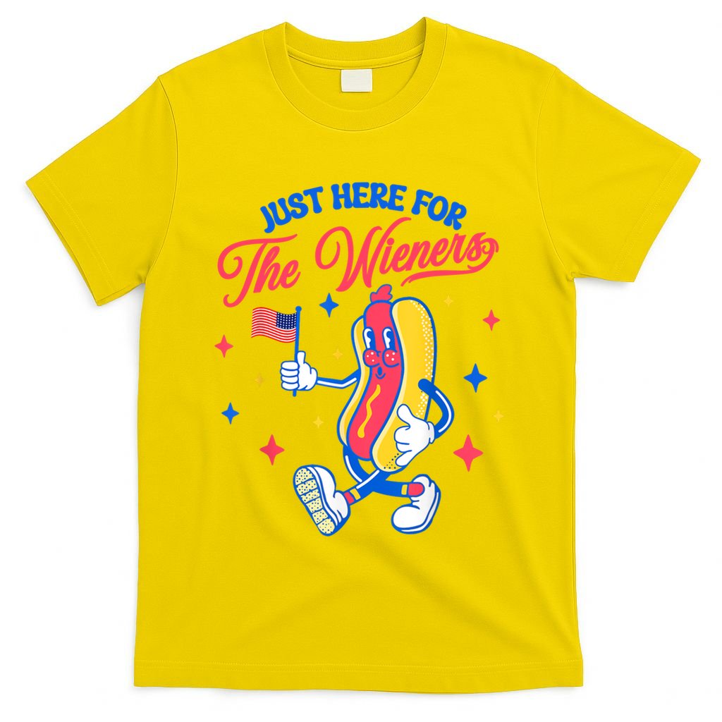 IM Just Here For The Wieners 4th Of July Hot Dog Cute Gift T-Shirt