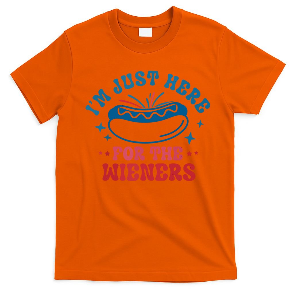 Im Just Here For The Wieners 4th Of July Hot Dogs T-Shirt
