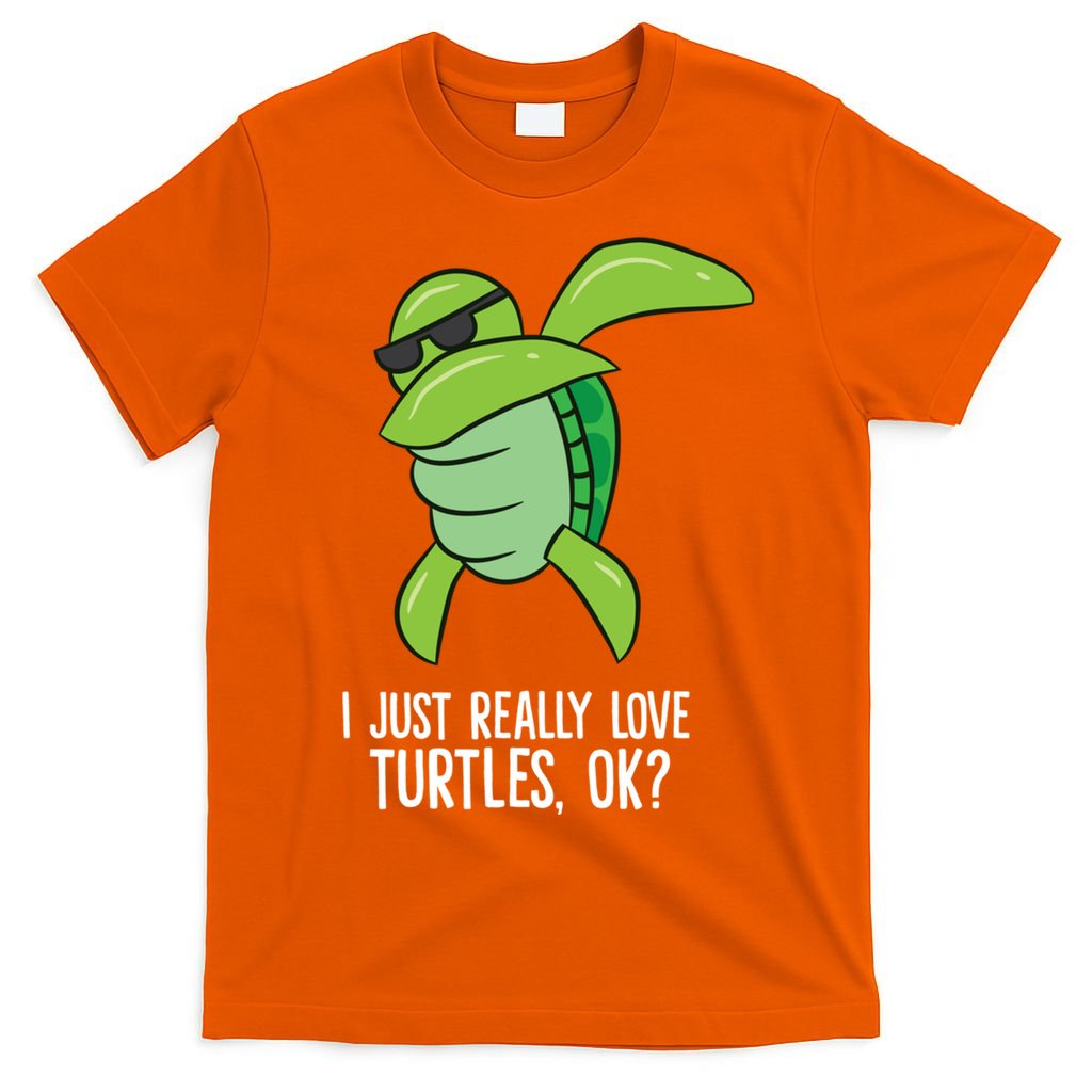 I Just Really Love Turtles Ok? Dabbing Turtle Gift T-Shirt