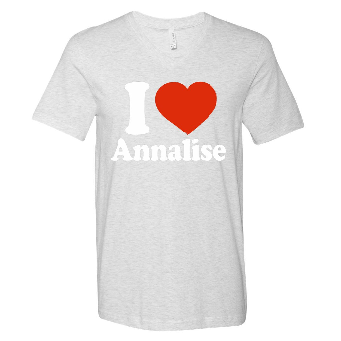 I Love Annalise I Heart Annalise Red Heart Valentine V-Neck T-Shirt