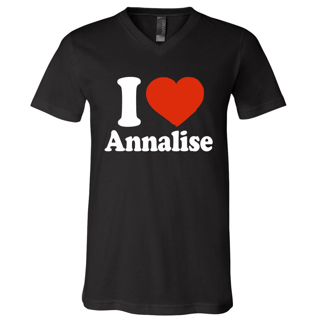 I Love Annalise I Heart Annalise Red Heart Valentine V-Neck T-Shirt