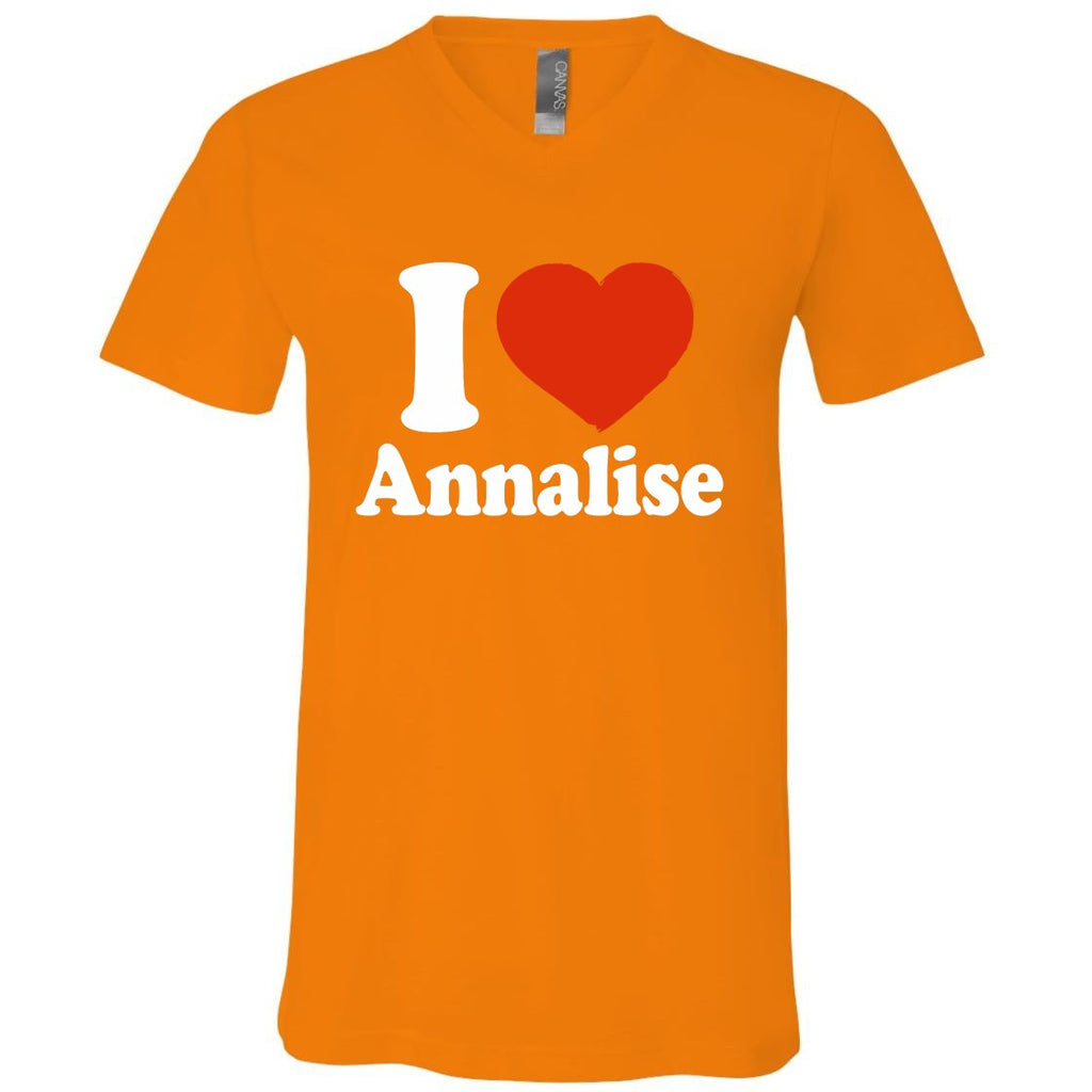 I Love Annalise I Heart Annalise Red Heart Valentine V-Neck T-Shirt