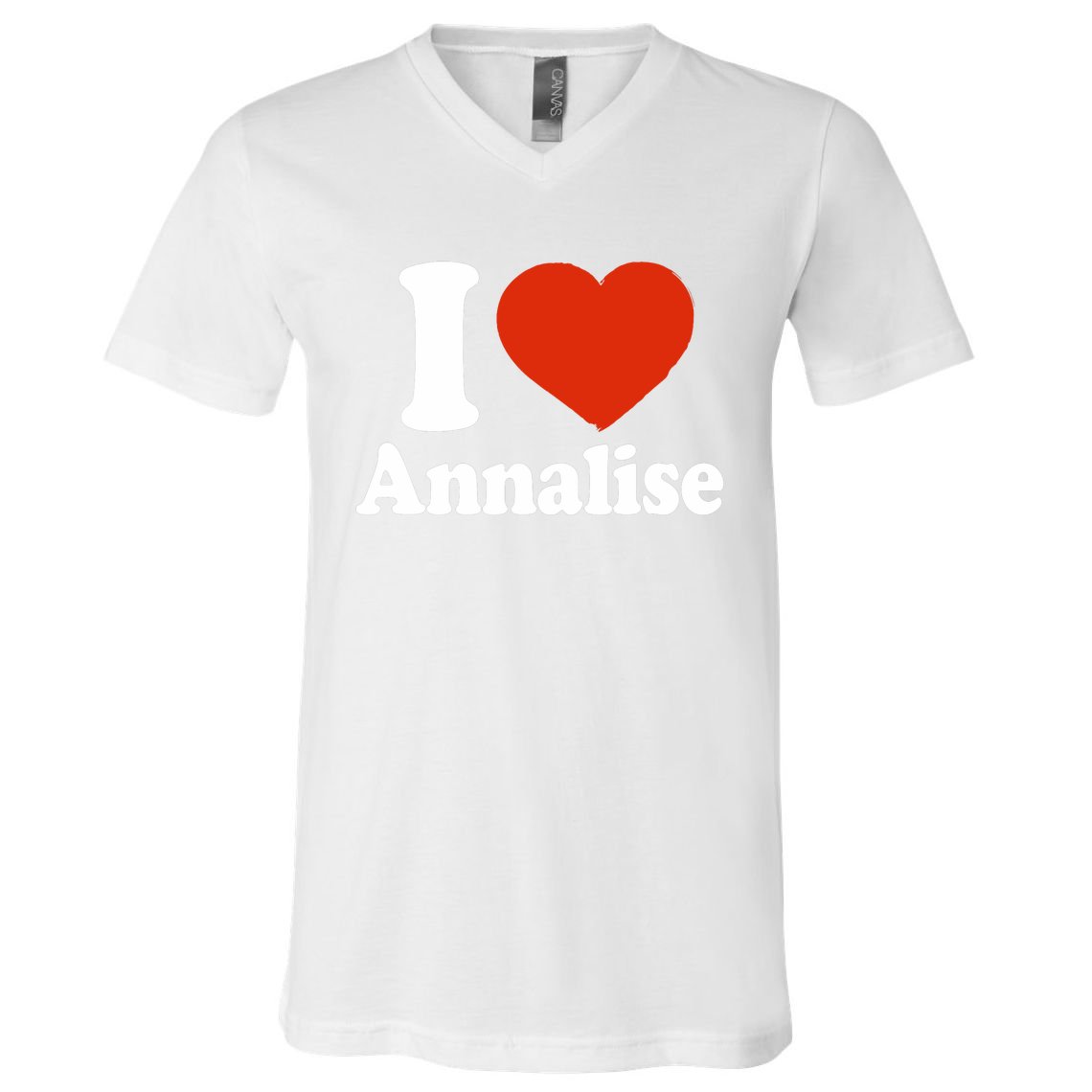 I Love Annalise I Heart Annalise Red Heart Valentine V-Neck T-Shirt