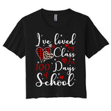 I've Loved My Class For 100 Days Of School Valentine Hearts Women's Crop Top Tee