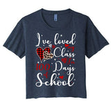 I've Loved My Class For 100 Days Of School Valentine Hearts Women's Crop Top Tee
