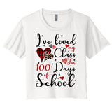 I've Loved My Class For 100 Days Of School Valentine Hearts Women's Crop Top Tee