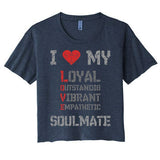I Love My Soulmate I Heart My Soulmate Women's Crop Top Tee