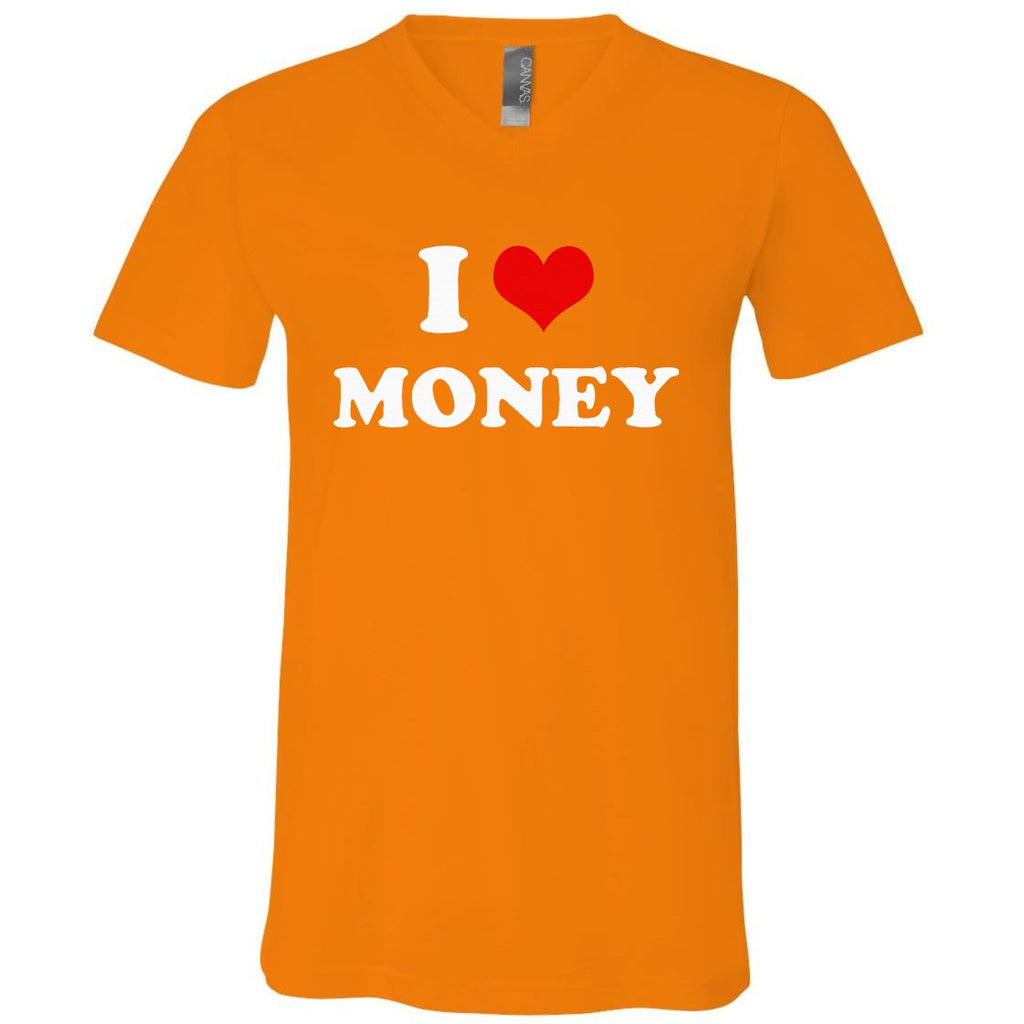 I Love Money Funny Heart V-Neck T-Shirt