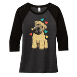 I Love My Soft Coated Wheaten Terrier Dog Valentines Heart Women's Tri-Blend 3/4-Sleeve Raglan Shirt