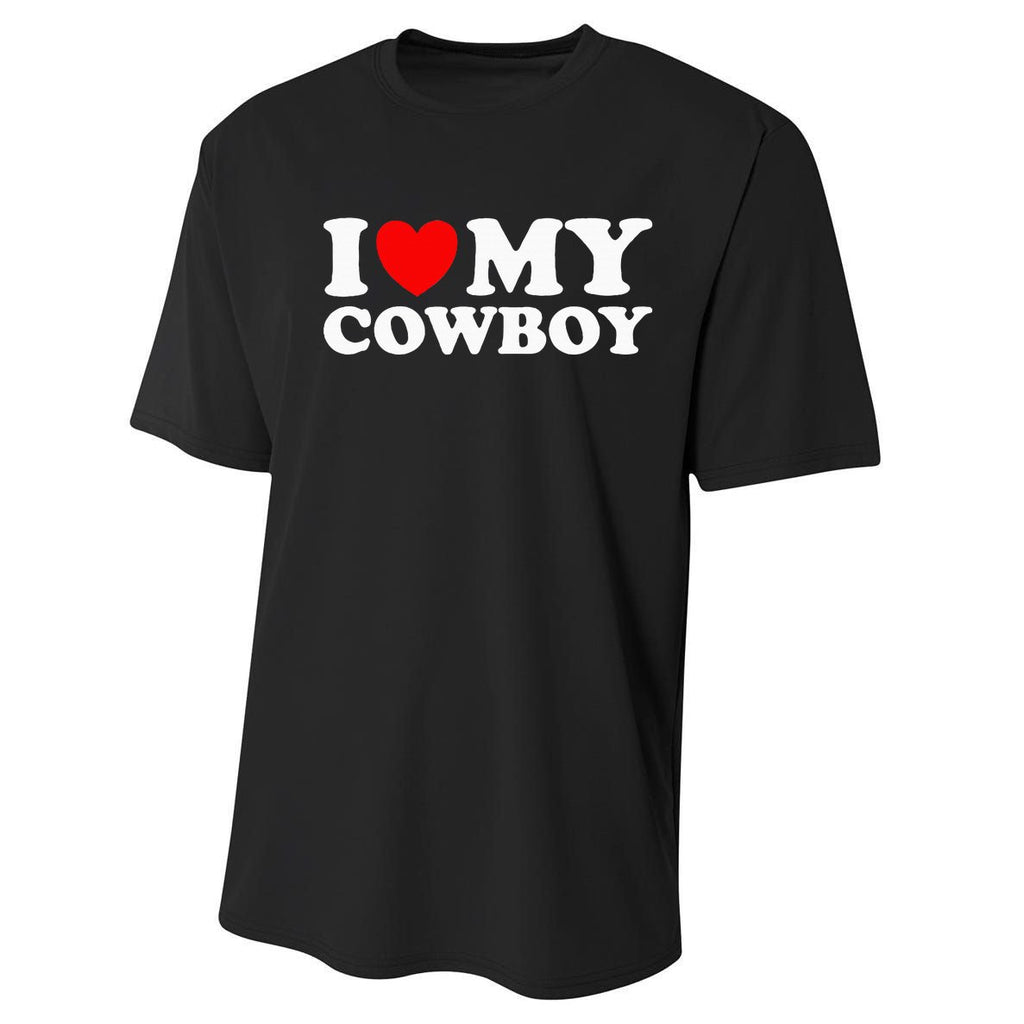 I Love My Cowboy I Heart My Cowboy Lover Funny Cowgirl Performance Sprint T-Shirt