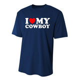 I Love My Cowboy I Heart My Cowboy Lover Funny Cowgirl Performance Sprint T-Shirt