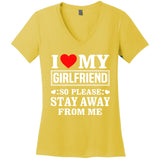 I Love My Friend So Please Stay Away From Me Funny Gift Women's V-Neck T-Shirt