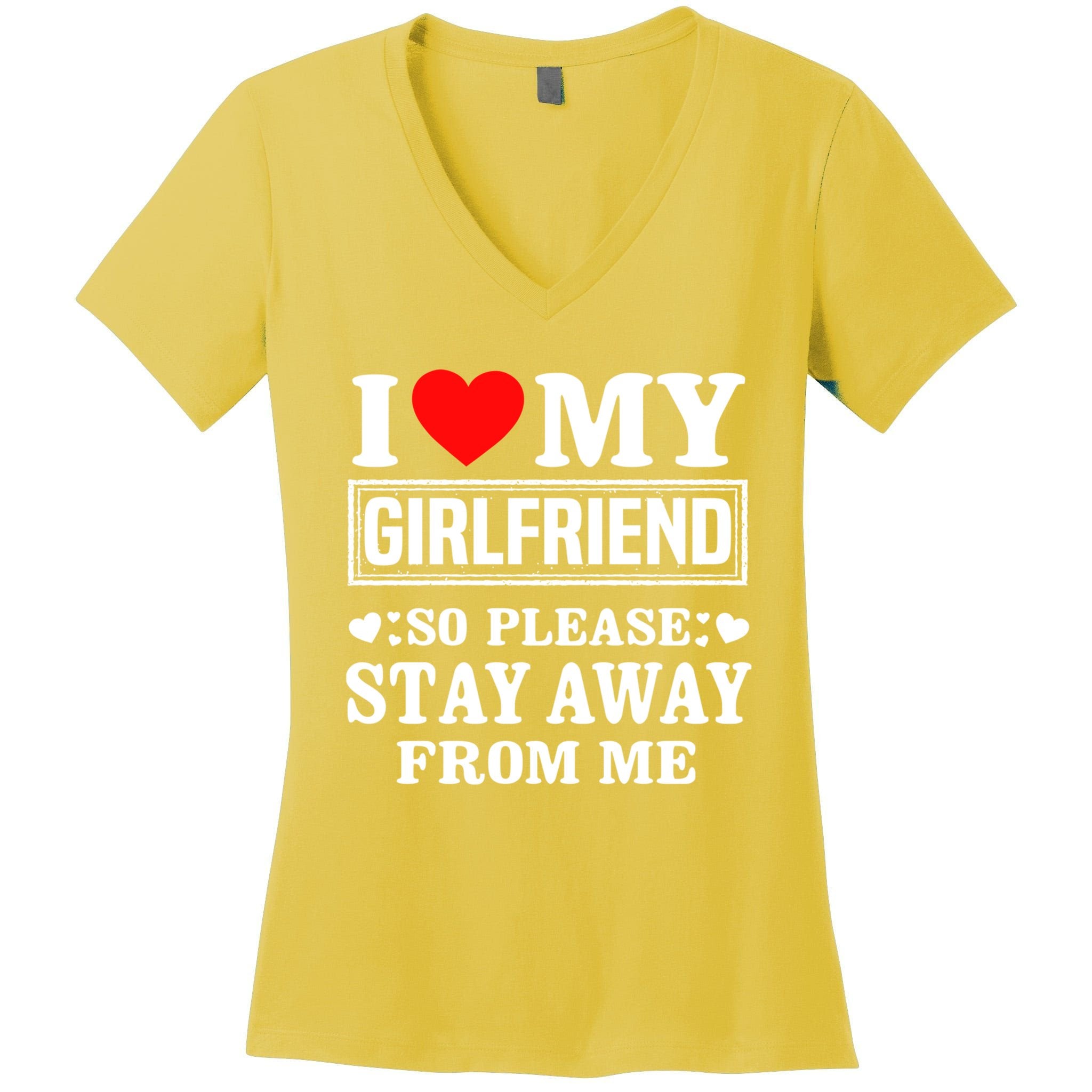 I Love My Friend So Please Stay Away From Me Funny Gift Women's V-Neck T-Shirt