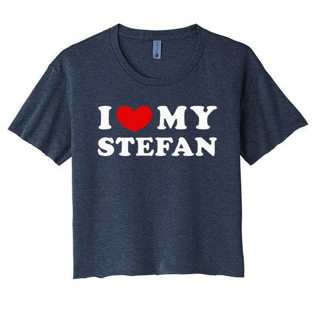 I Love My Stefan I Heart My Stefan Women's Crop Top Tee