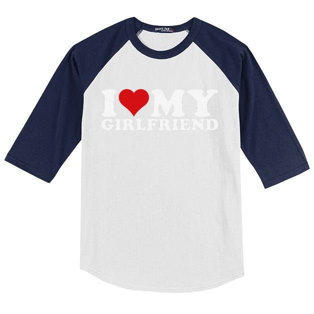 I Love My Girlfriend I Heart My Girlfriend Gf Kids Colorblock Raglan Jersey