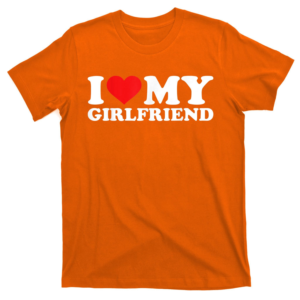 I Love My Girlfriend Tshirt Funny Valentine Red Heart Love T-Shirt