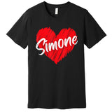 I Love Simone Heart Personalized Name Simone Premium T-Shirt