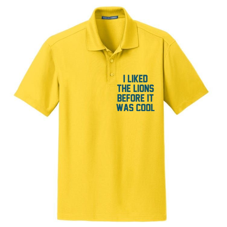 I Liked The Lions Before It Was Cool Funny Football Dry Zone Grid Polo
