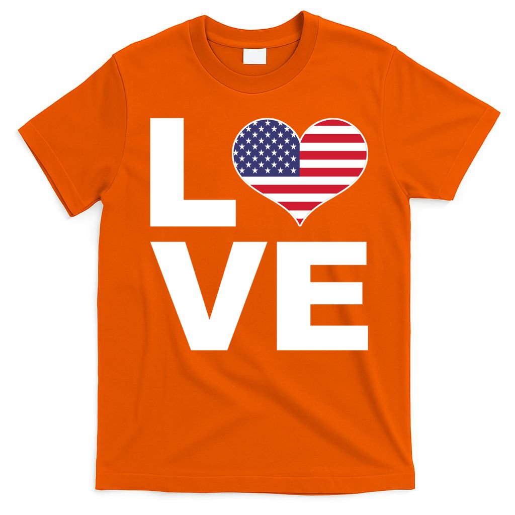 I Love Usa Great Gift Heart Flag Usa Gift T-Shirt