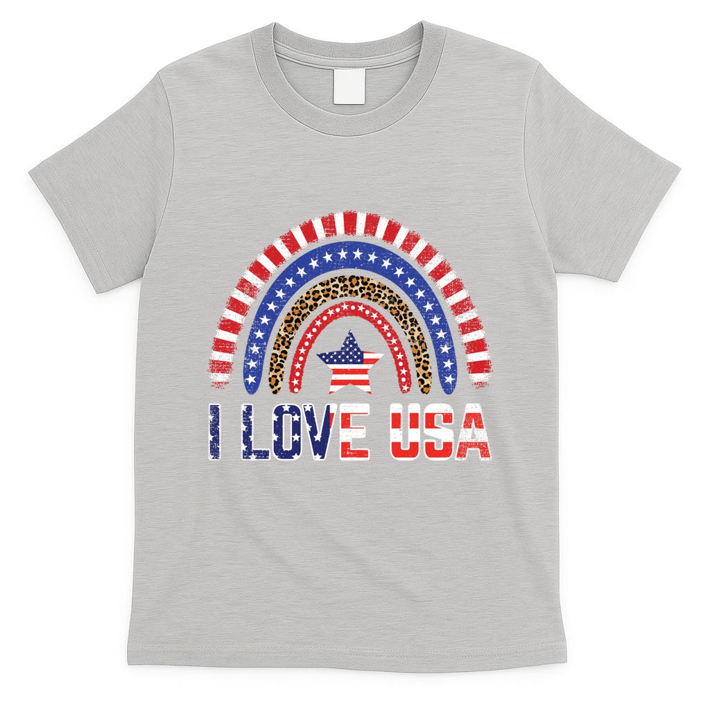 I Love Usa American Flag Rainbow Great Gift T-Shirt