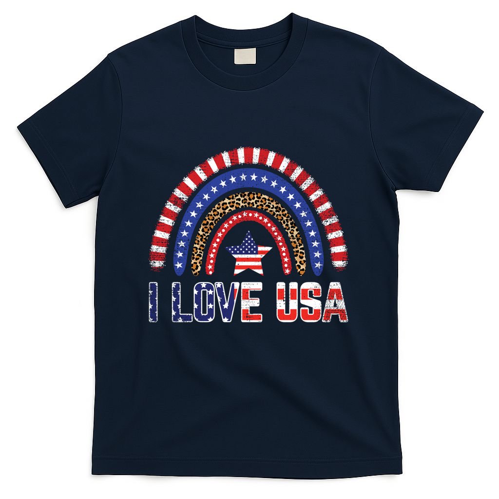 I Love Usa American Flag Rainbow Great Gift T-Shirt