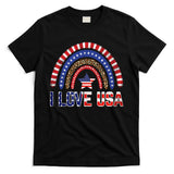 I Love Usa American Flag Rainbow Gift T-Shirt