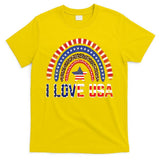 I Love Usa American Flag Rainbow Gift T-Shirt