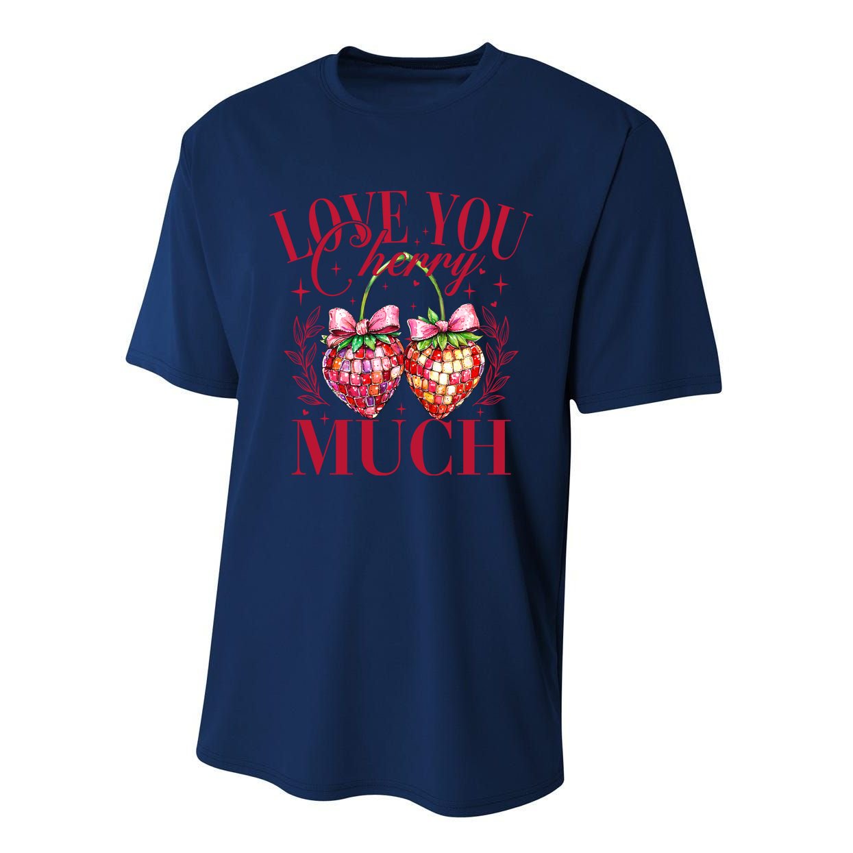 I Love You Cherry Much Funny Valentine Cherry Couple Lover Performance Sprint T-Shirt