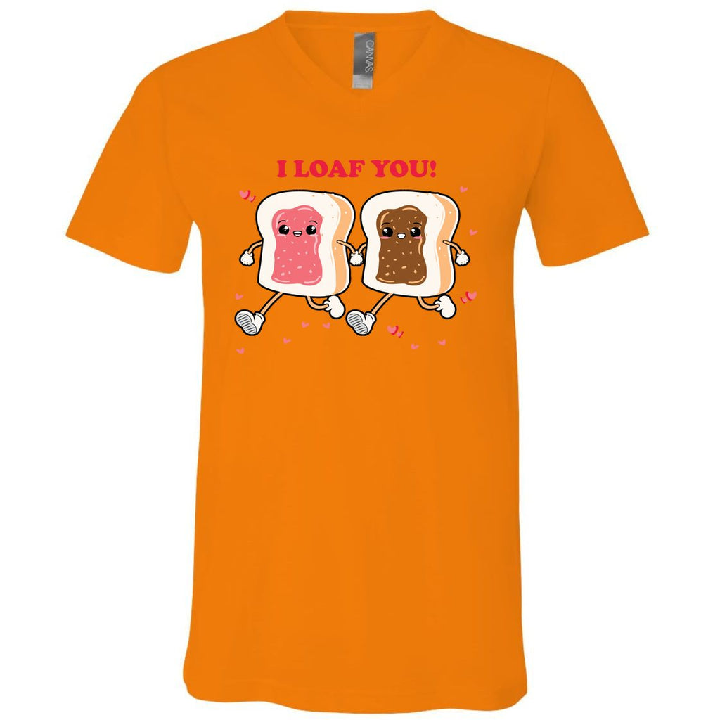 I Loaf You Valentines Day Funny Gift V-Neck T-Shirt