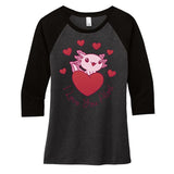 I Love You Alotl Valentines Day Women's Tri-Blend 3/4-Sleeve Raglan Shirt