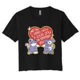 I Love You Heart Quote Cute Gift Women's Crop Top Tee